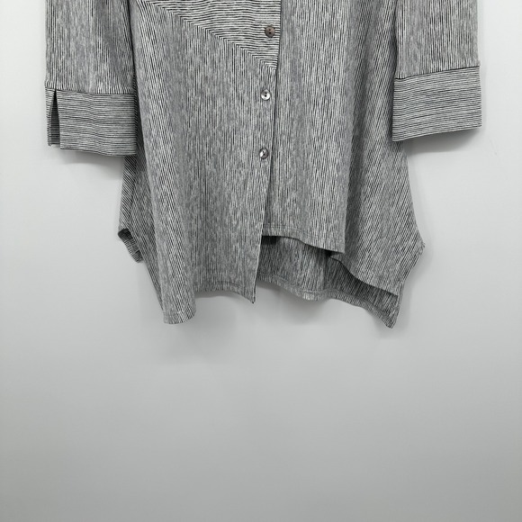 Joseph Ribkoff Tunic Top Shirt Size 8 Stretch‎ 3/4 Sleeves Asymmetric Artsy Boho - Picture 6 of 16